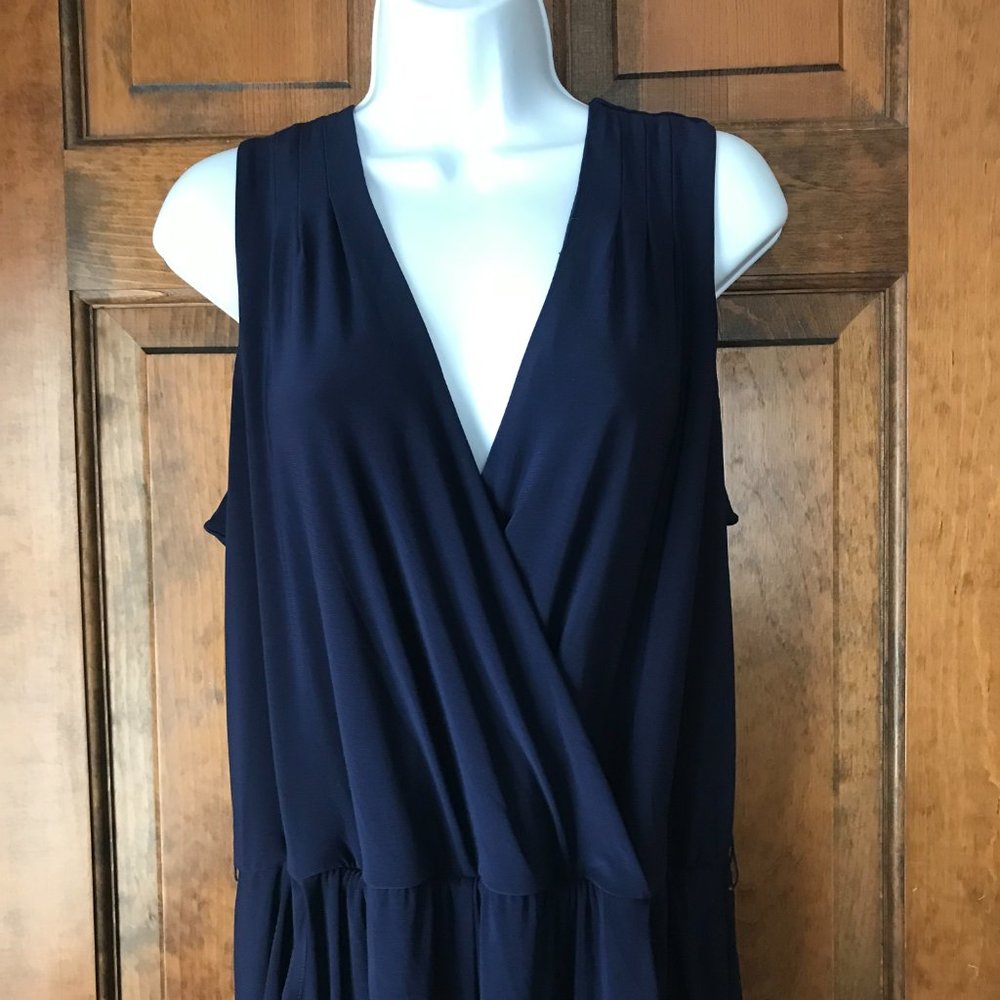 Nikki by Nikki Poulos Navy V-Neck Jumpsuit Size 1X - Picture 2 of 12